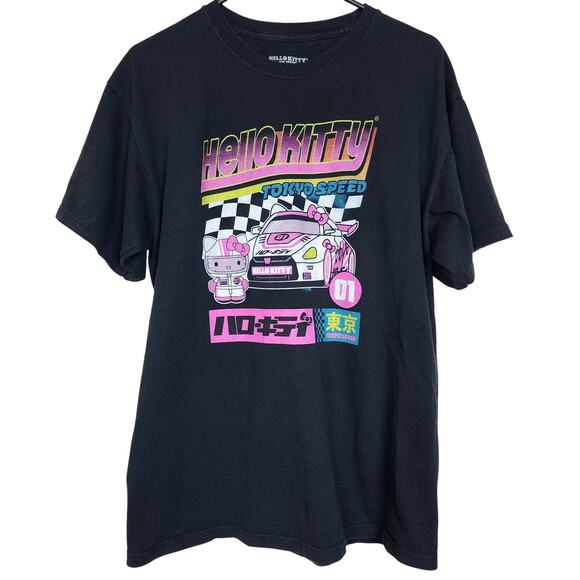 Hello Kitty Sanrio Black Large Graphic Tee Shirt - Picture 1 of 4